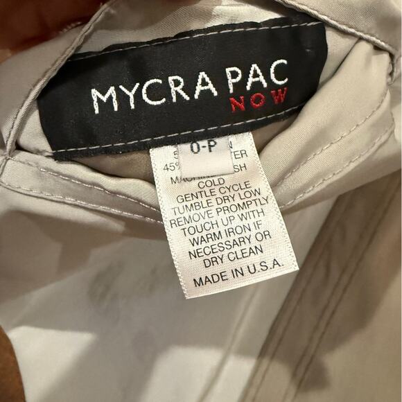 Mycra Pac One Reversible Rain Jacket Coat Sage Green Gray Hooded Size 0 P - Picture 6 of 10